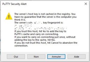 Alerte de sécurité Putty